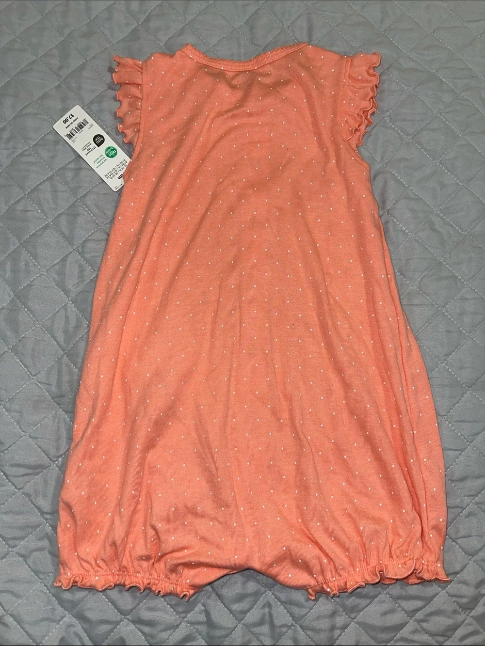 Carter's Peach & Bearpaw Dusty Pink Romper with Ruffle Footless Sleeper